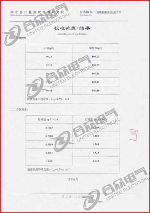 绝缘油介损测试仪证书